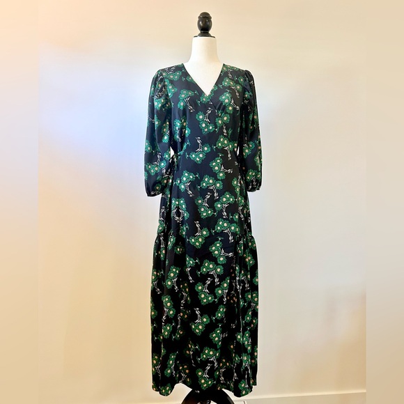 Topshop Daisy Floral Easy-Fit Wrap Dress, Tall - size 8 - Picture 2 of 11